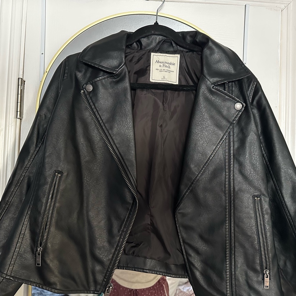Abercrombie and fitch faux leather jacket